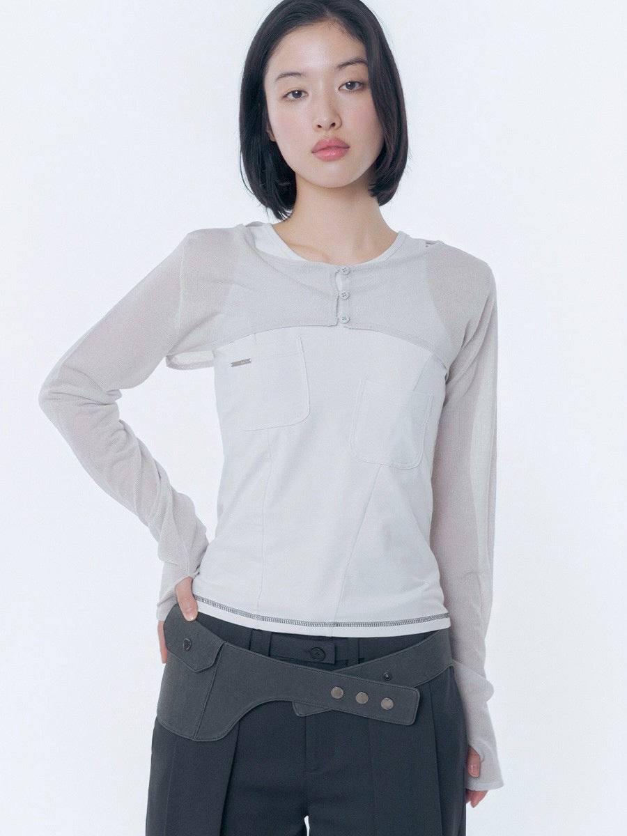 【Miseki seoul】Pocket pointed sleeveless