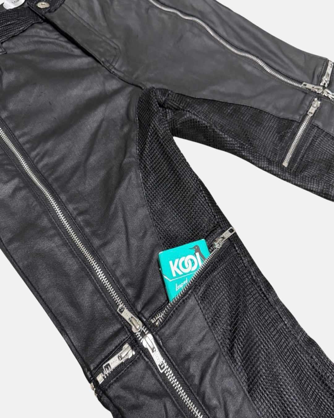 【LOIN ARMIS】Cross zip layer mesh coating jeans