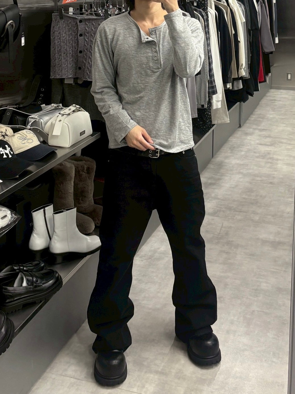 受注制【youll】basic henry neck long sleeve (2color)