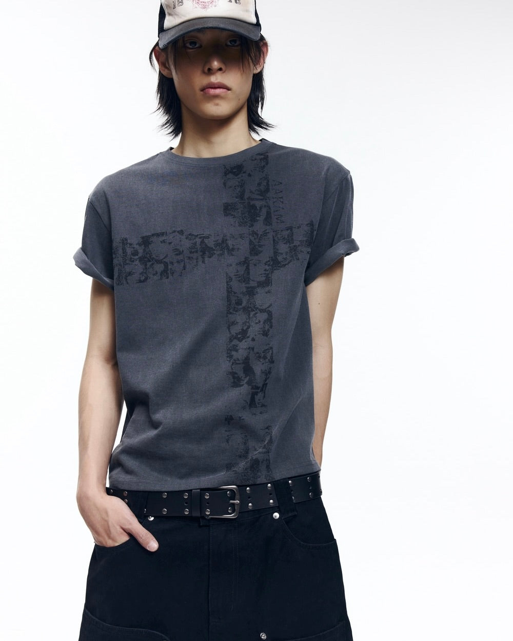 【AAKAM】Mosaic Cross Half Top