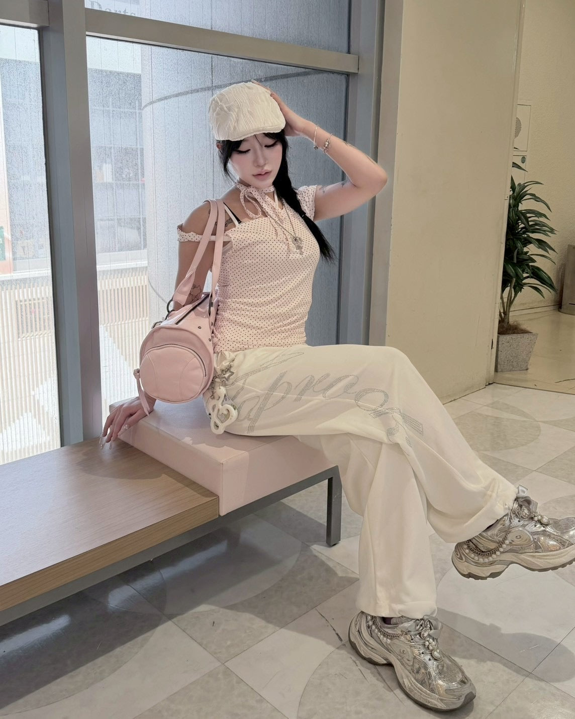 受注制【nmtc+】Neut Crystal Drawstring Pants (2color)