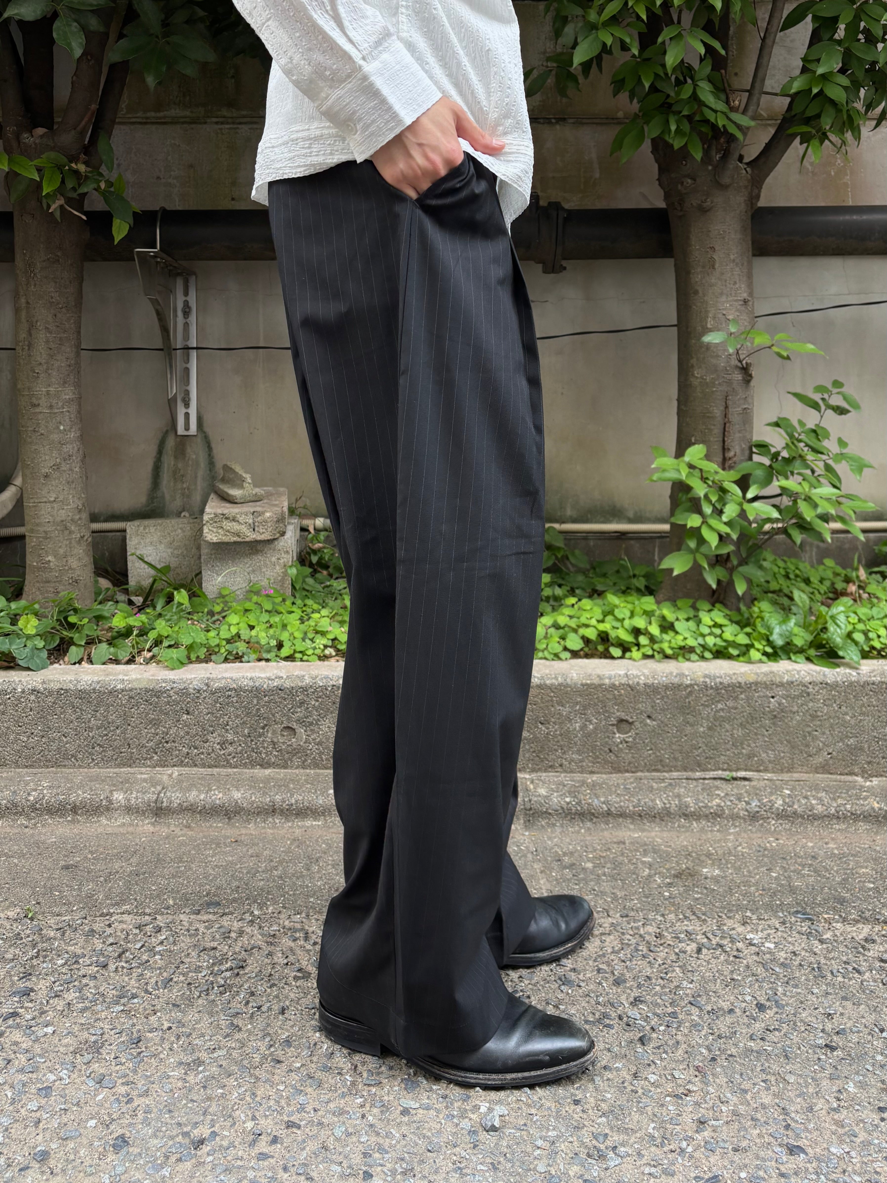 東京店WEB限定受注制【Chikashitsu +】stripe ballon slacks (2color)