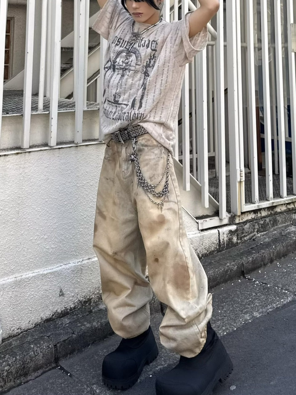 受注制【Never mind the XU】see-through short sleeve (4color)