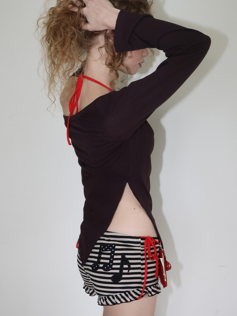 【CRANK】SHEER NECKLACE OFF-SHOULDER TOP
