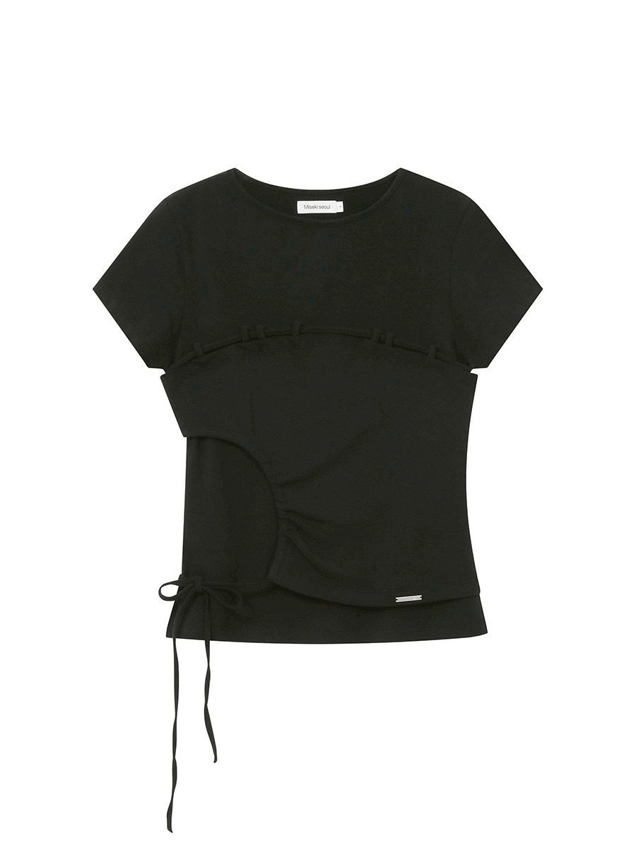 【Miseki seoul】String shirring short sleeve