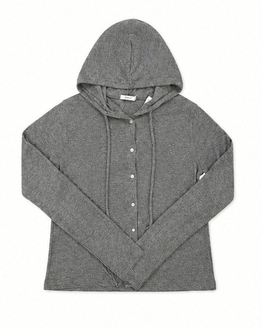 受注制【nmtc+】Sheer Button Hooded Cardigan (2color)