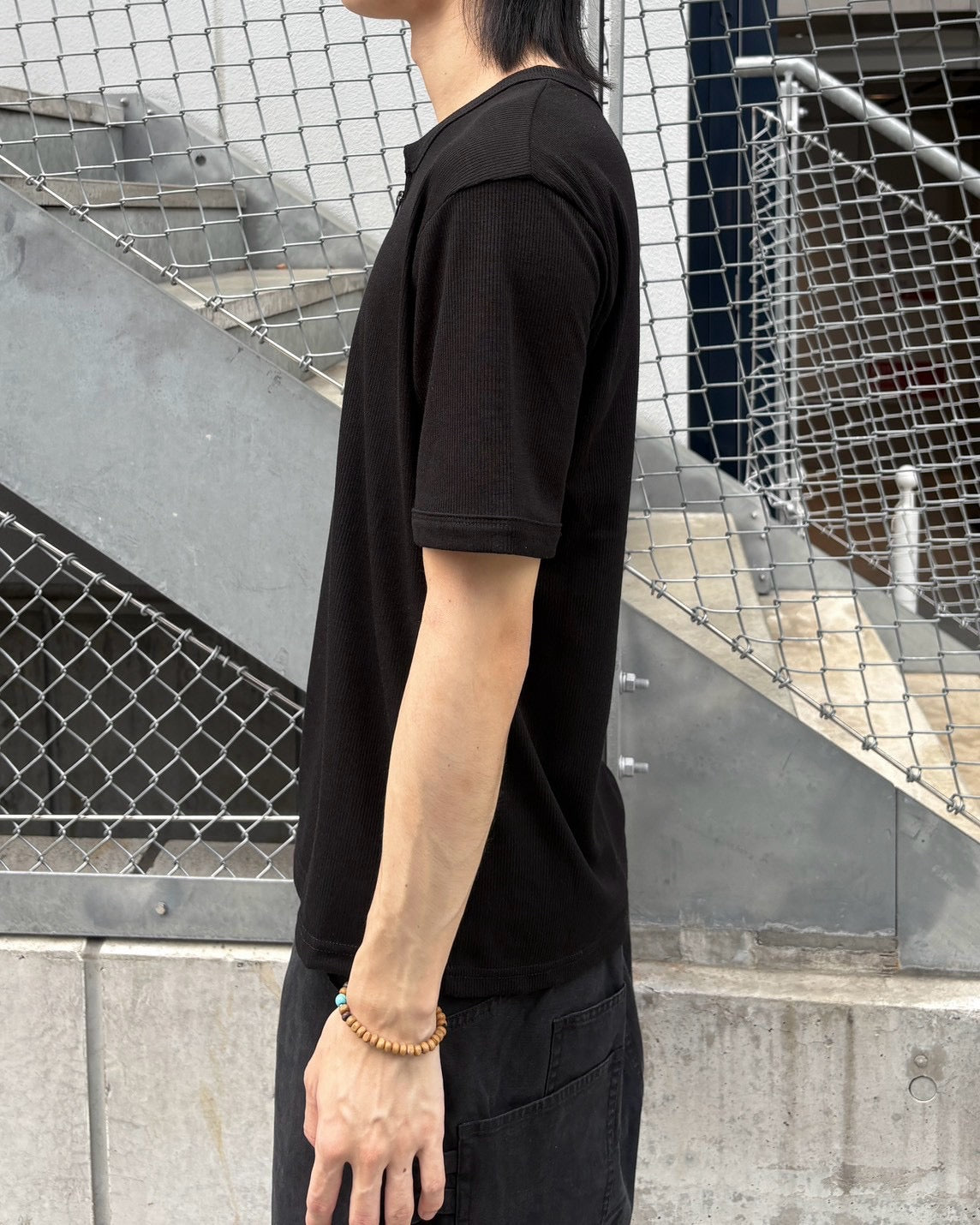 受注制【nmtc+】Half Zip-Up Slim Tee (3color)