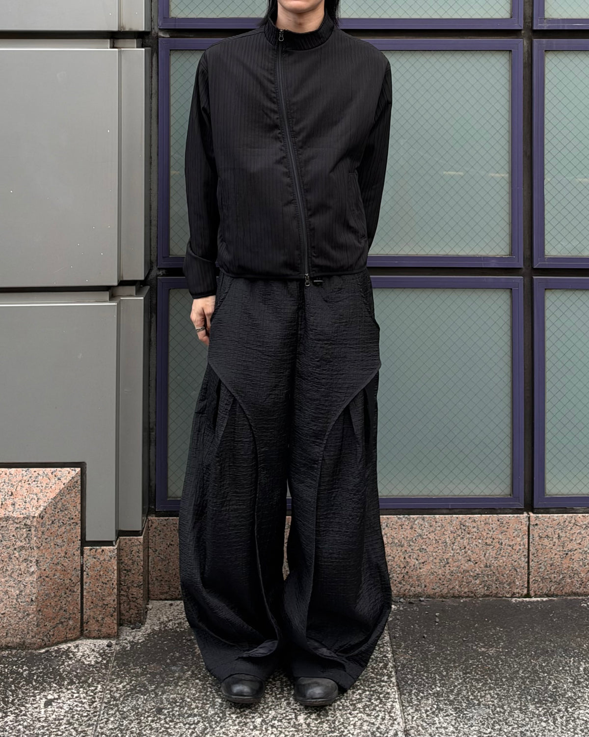 受注制【youll】pleated asymmetry jacket (3color)