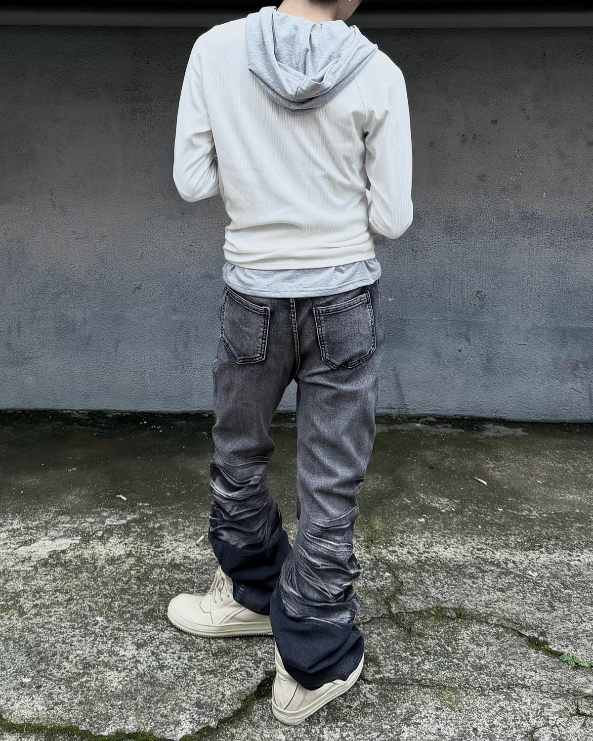 受注制【nmtc+】Snap henley neck ribbed slim top (4color)