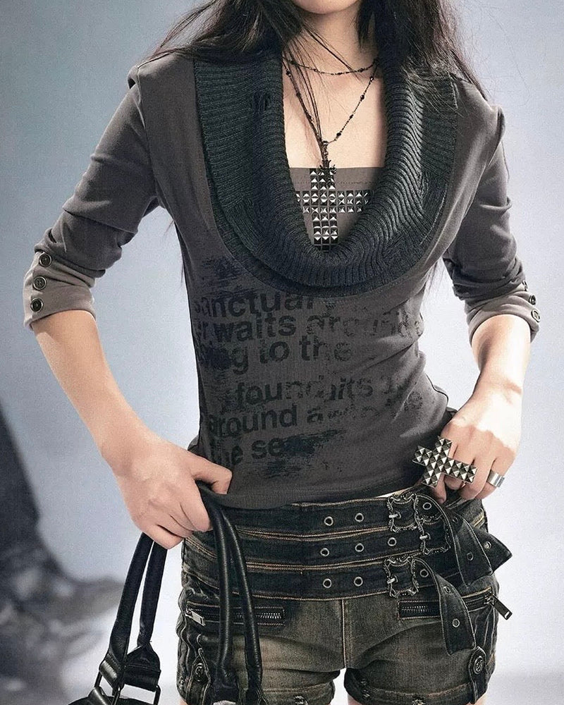 【Cest Nous】Cross Rivet Top