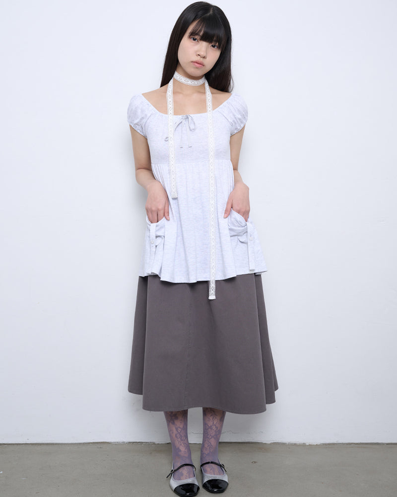 【TUOMIO】WASHED BELT BAG SKIRT