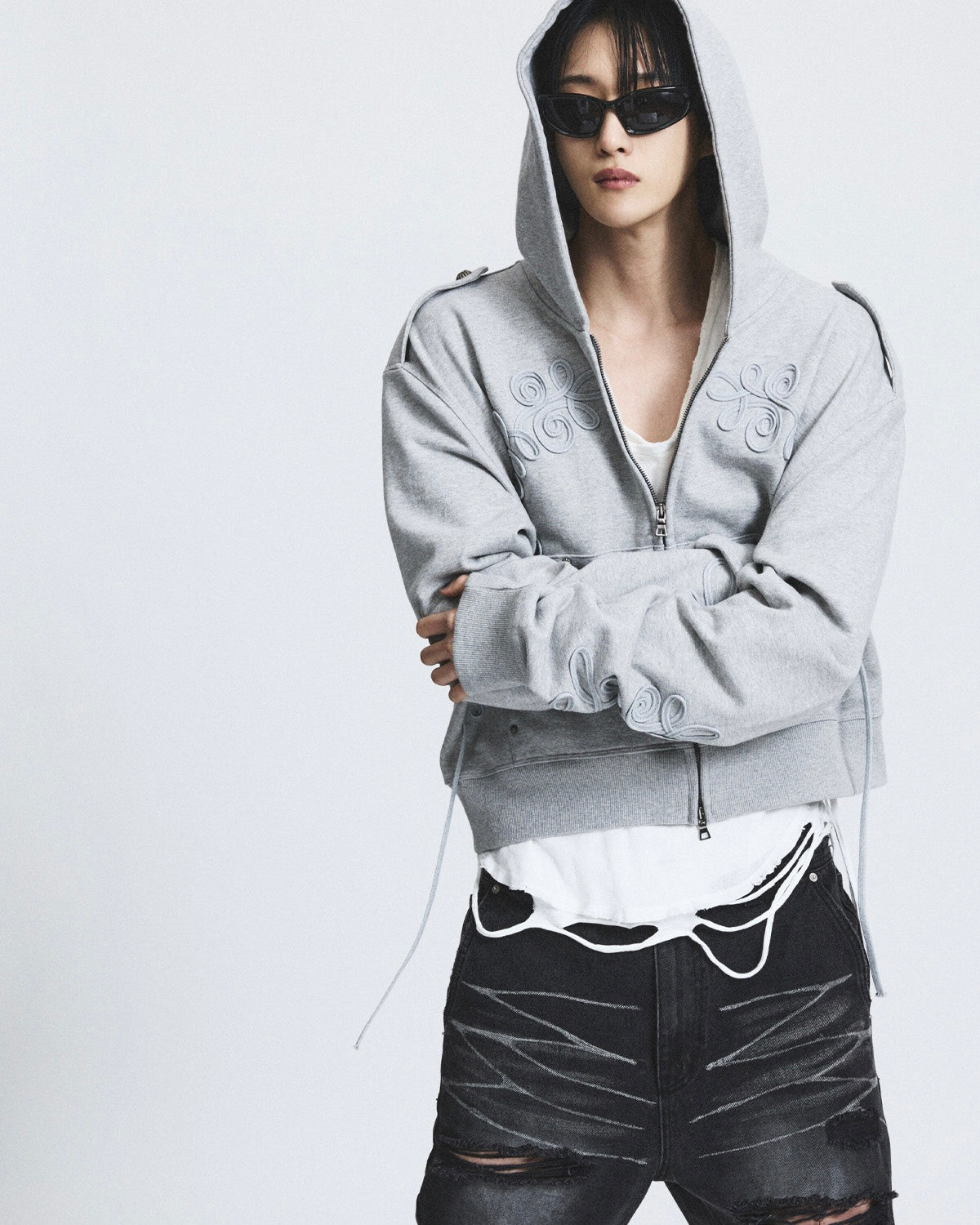【LECYTO】Baroque Loop Zip-Up Hoodie