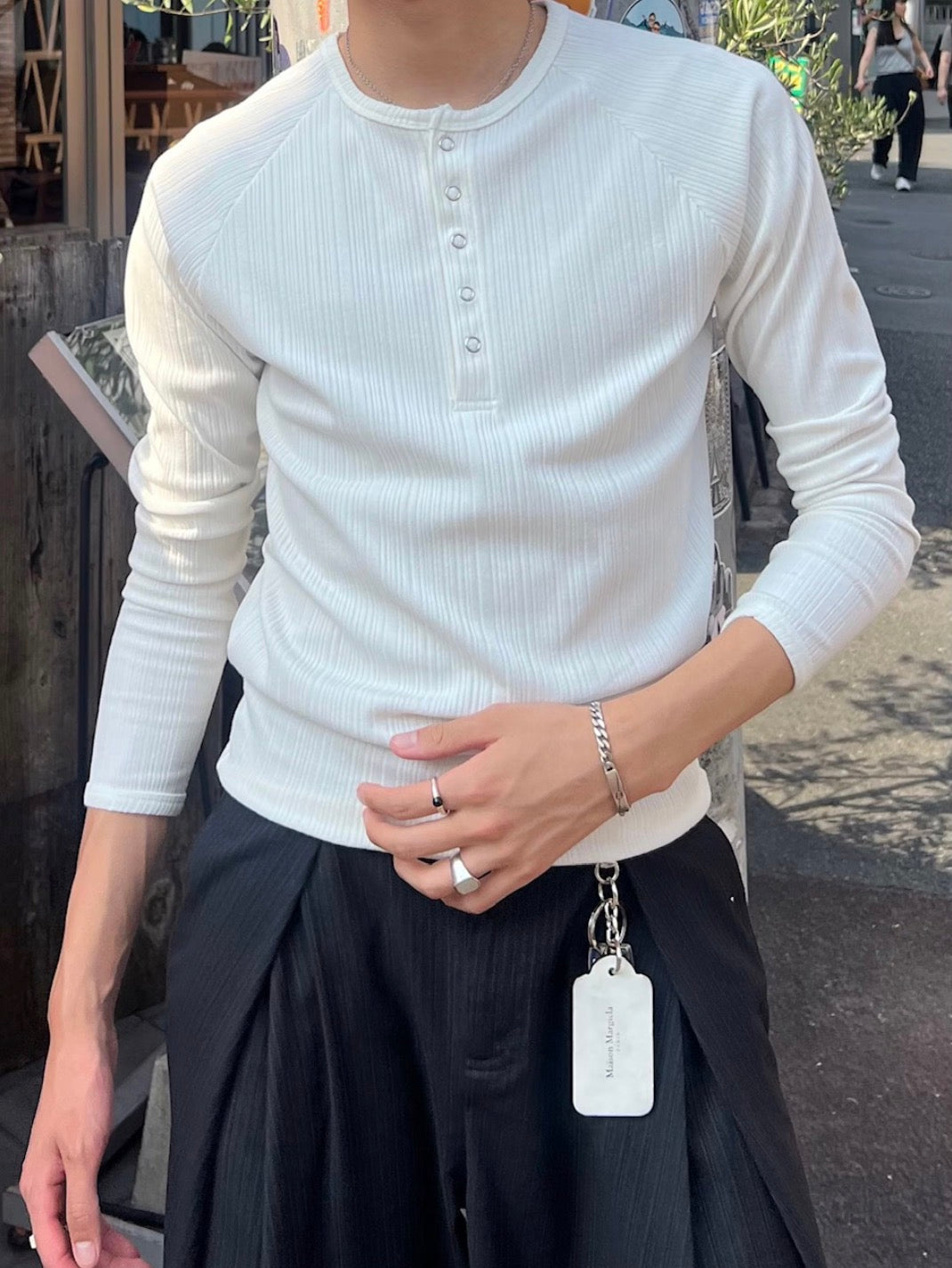 東京店WEB限定受注制【Chikashitsu +】snap rib henley neck tee / 【チカシツプラス】スナップリブヘンリーネックTシャツ (4color)