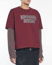 【NOMANUAL】STRIPE LAYERED LONG SLEEVE TEE