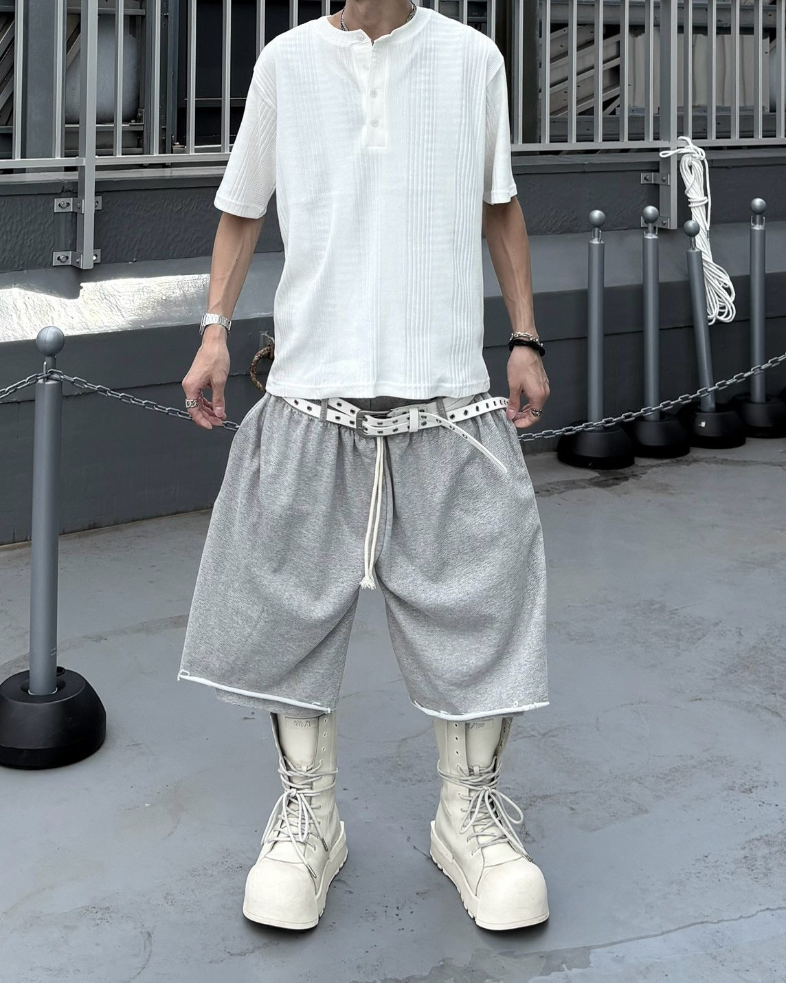 【nmtc+】Double Waist Bermuda Pants (2color)