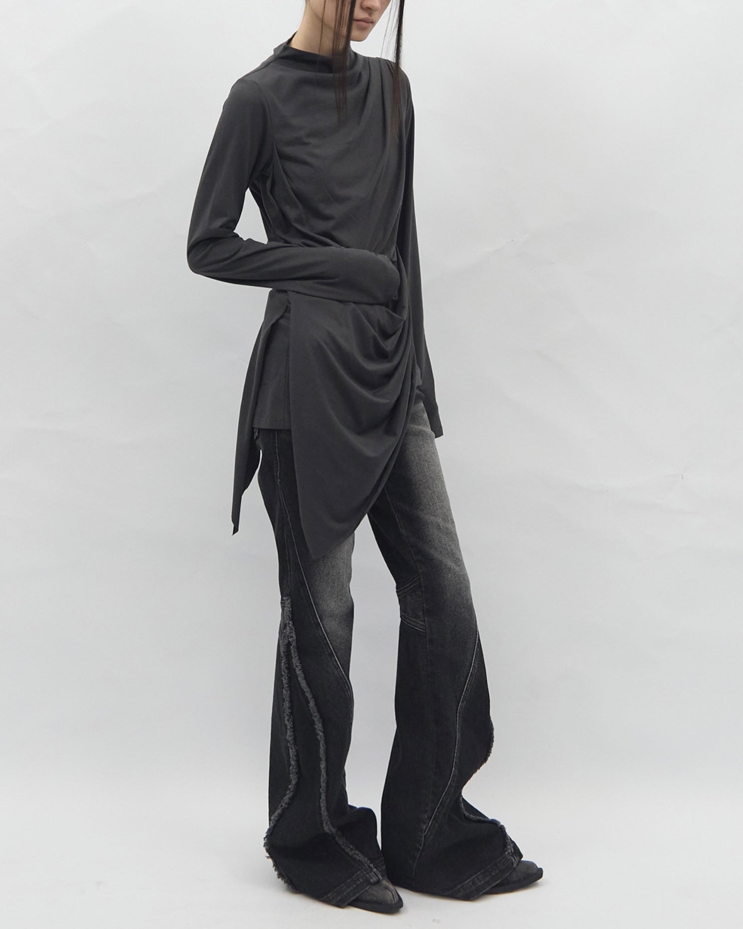 【BLR BLUER】Soft Draping Long Sleeve