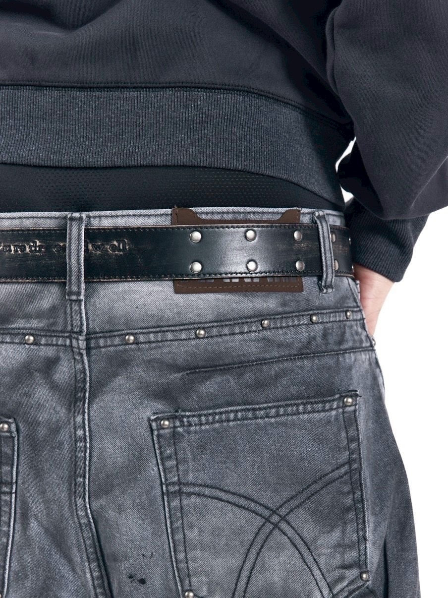 【AAKAM】Typography Leather Belt