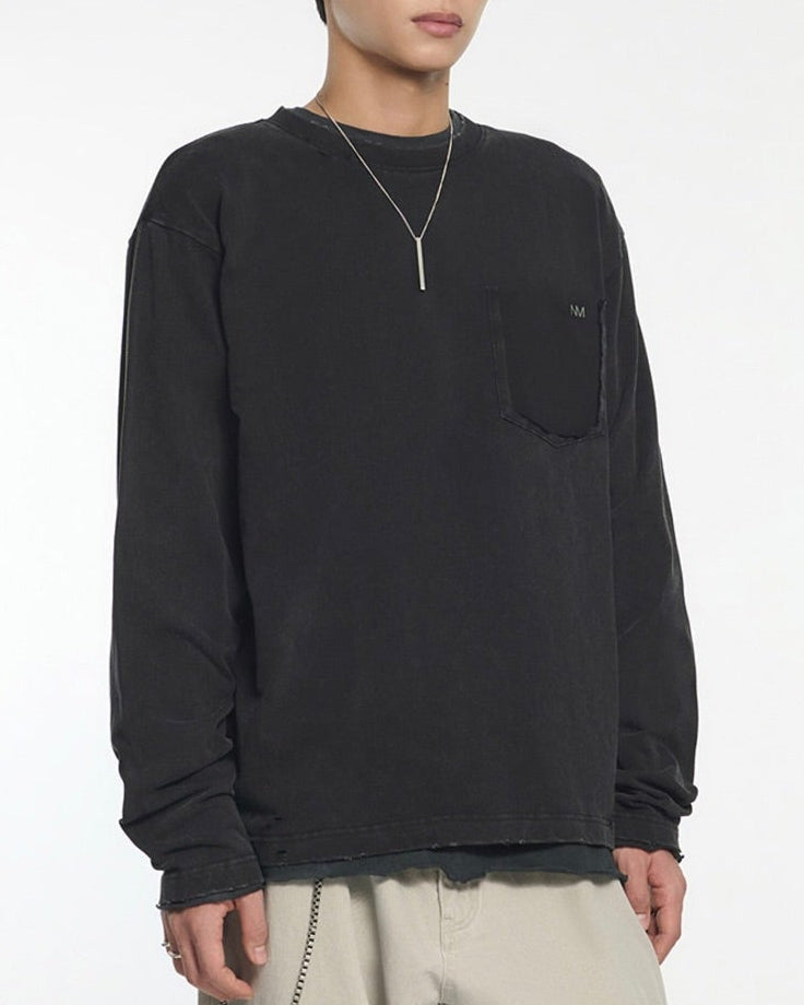 【NOMANUAL】DETACHED POCKET LONG SLEEVE TEE