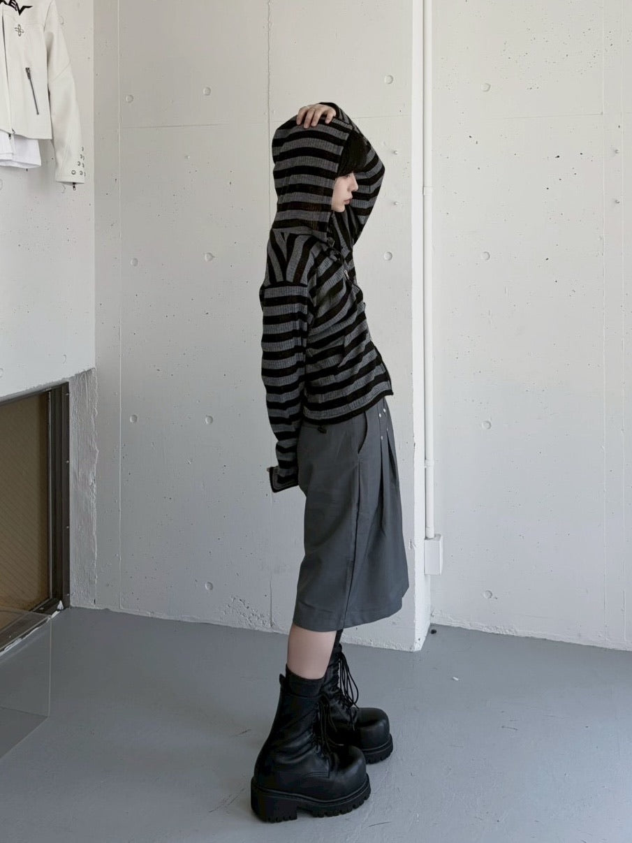 国際配送【LUV CODE】rivet bermuda pants (2color)