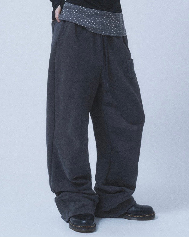 【TUOMIO】ROLL-UP BUTTON SWEATPANTS