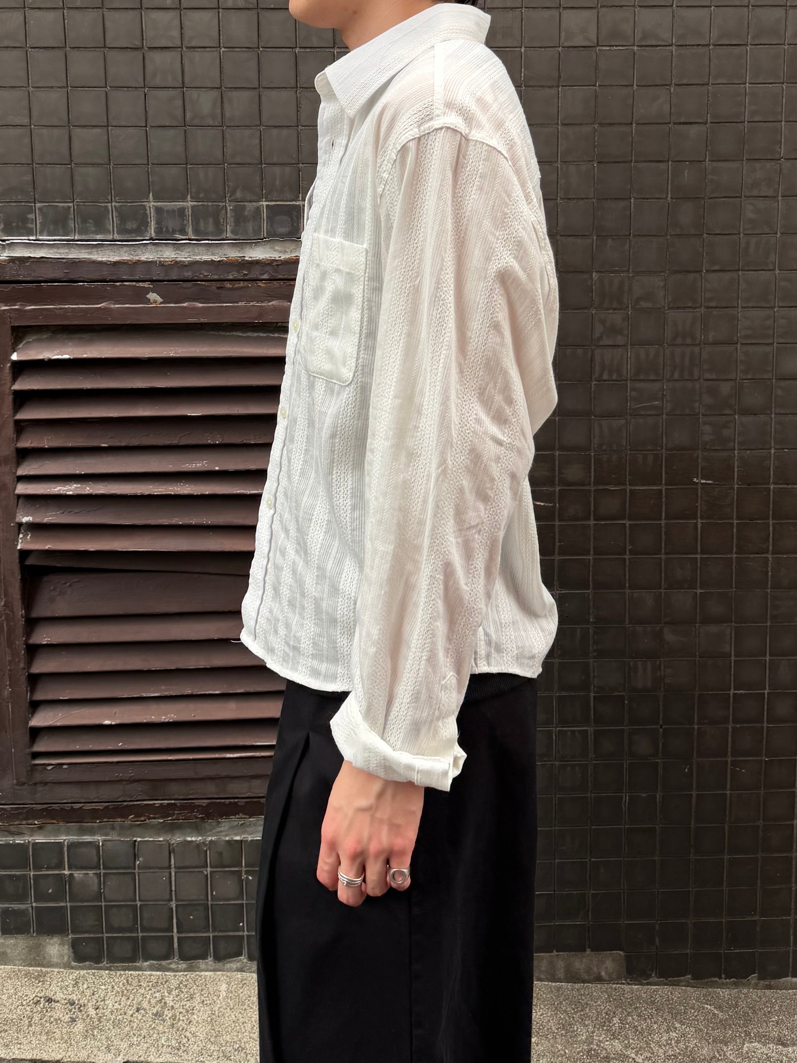 東京店WEB限定受注制【Chikashitsu +】cropped linen shirt
