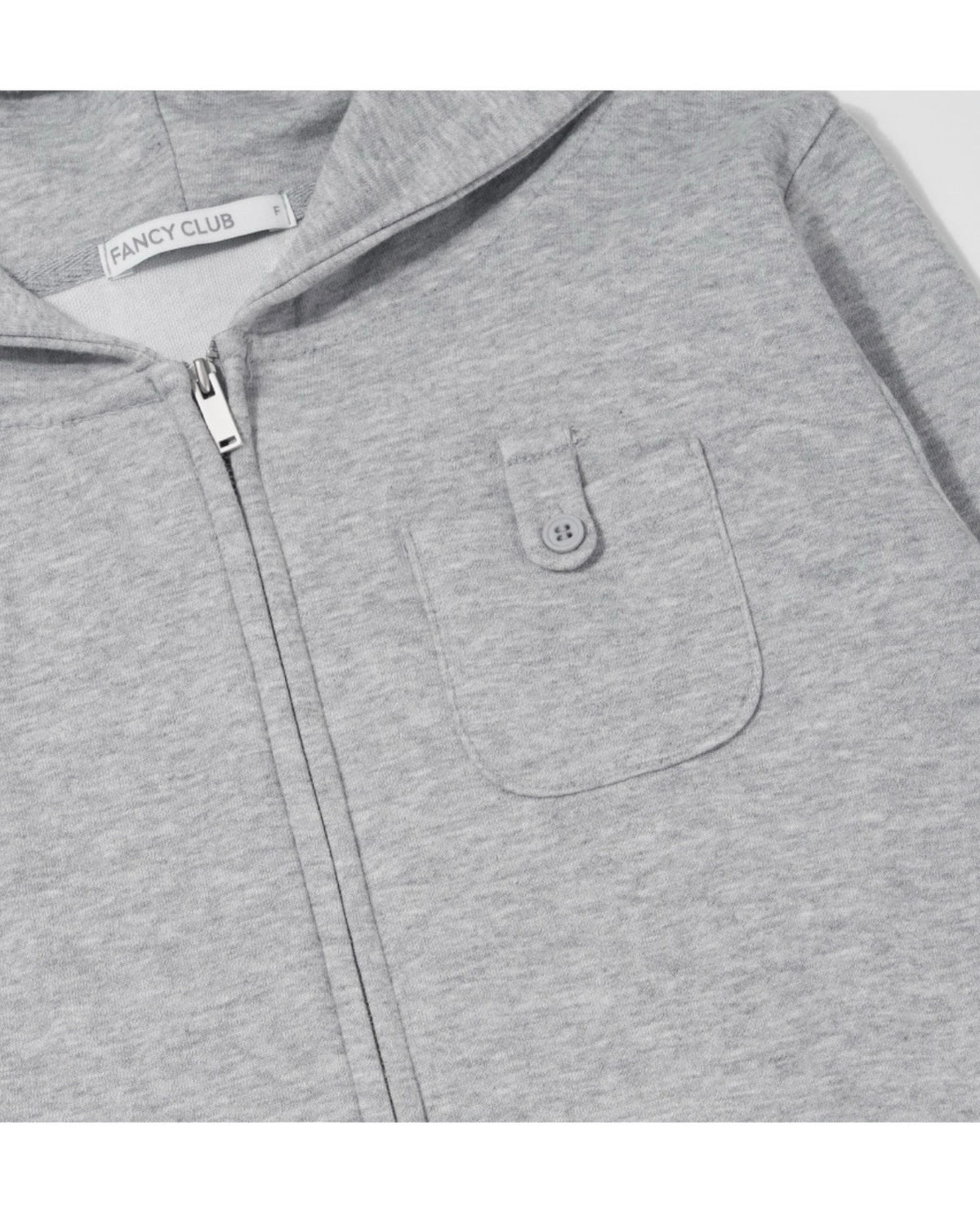 【FANCY CLUB】OVERLAY CROP HOODED ZIP-UP