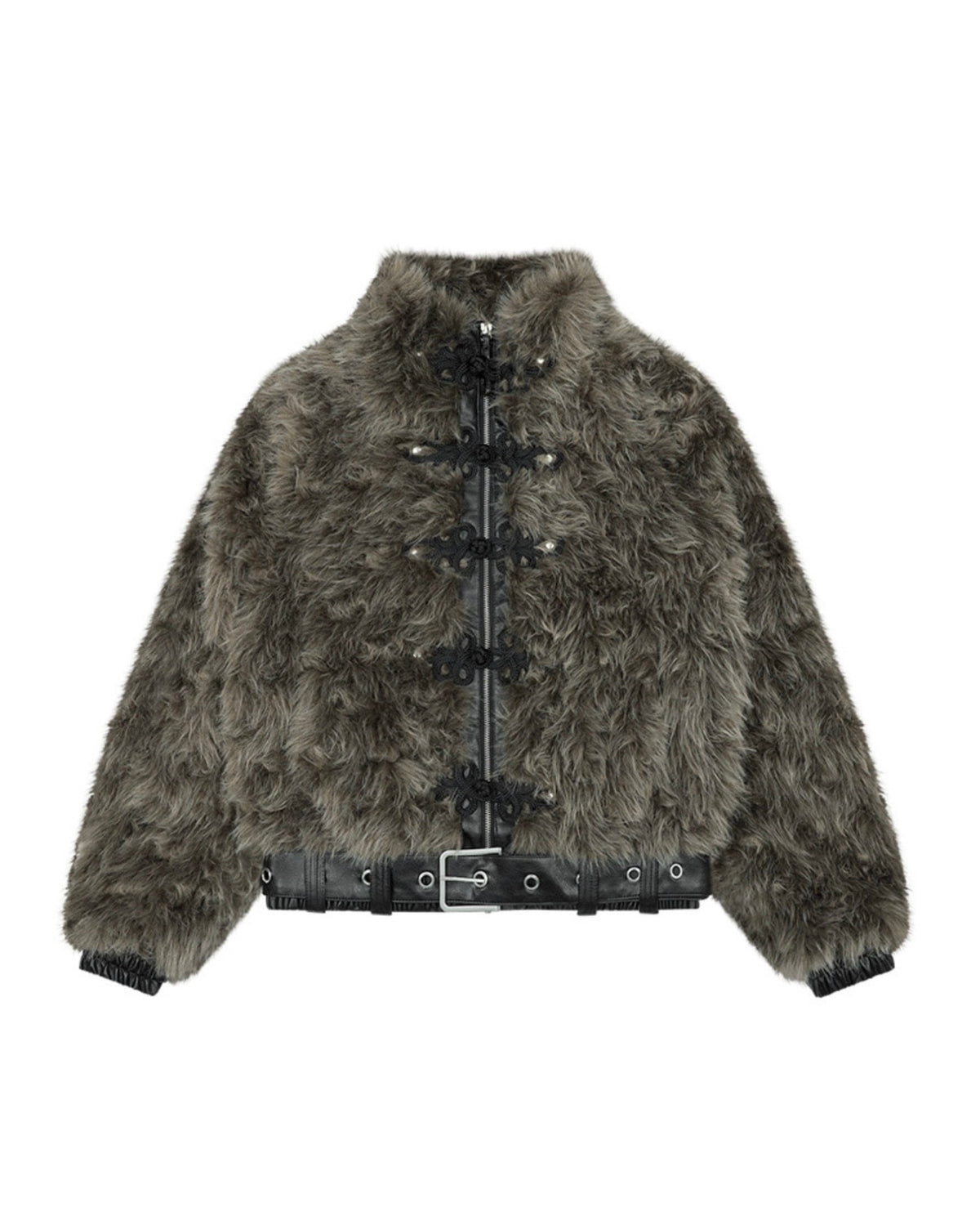 【FANCY CLUB】TOGGLE LEATHER FUR JACKET