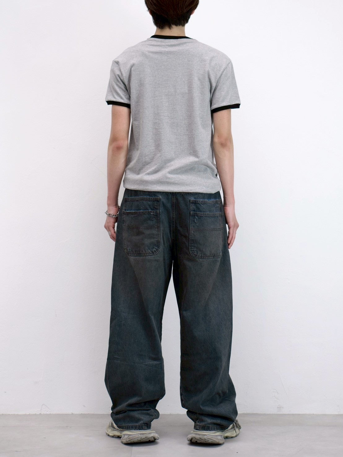 受注制【Chikashitsu +】stamp printing ringer tee (3color)