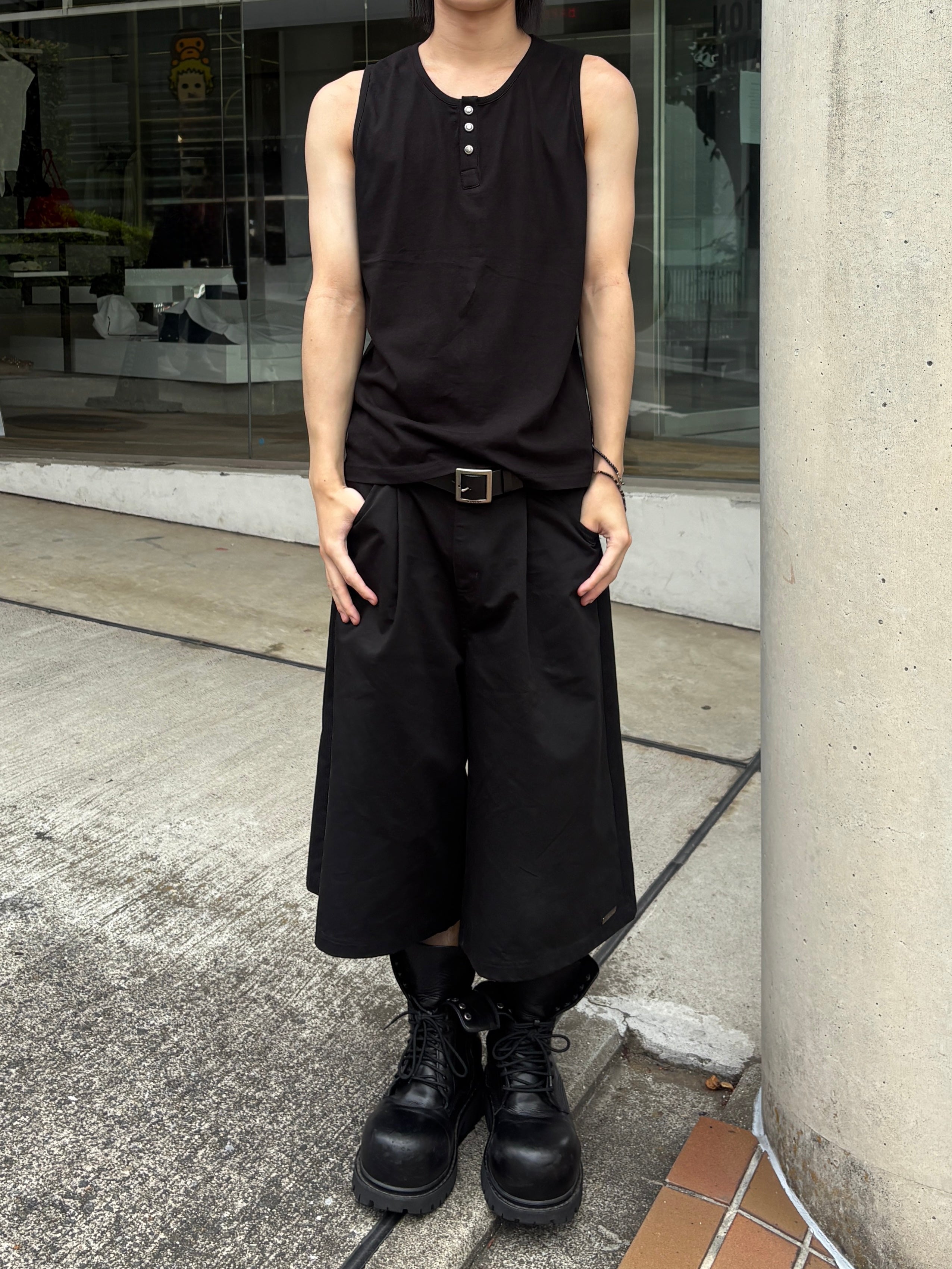 受注制【youll】Henley neck tank top (3color)