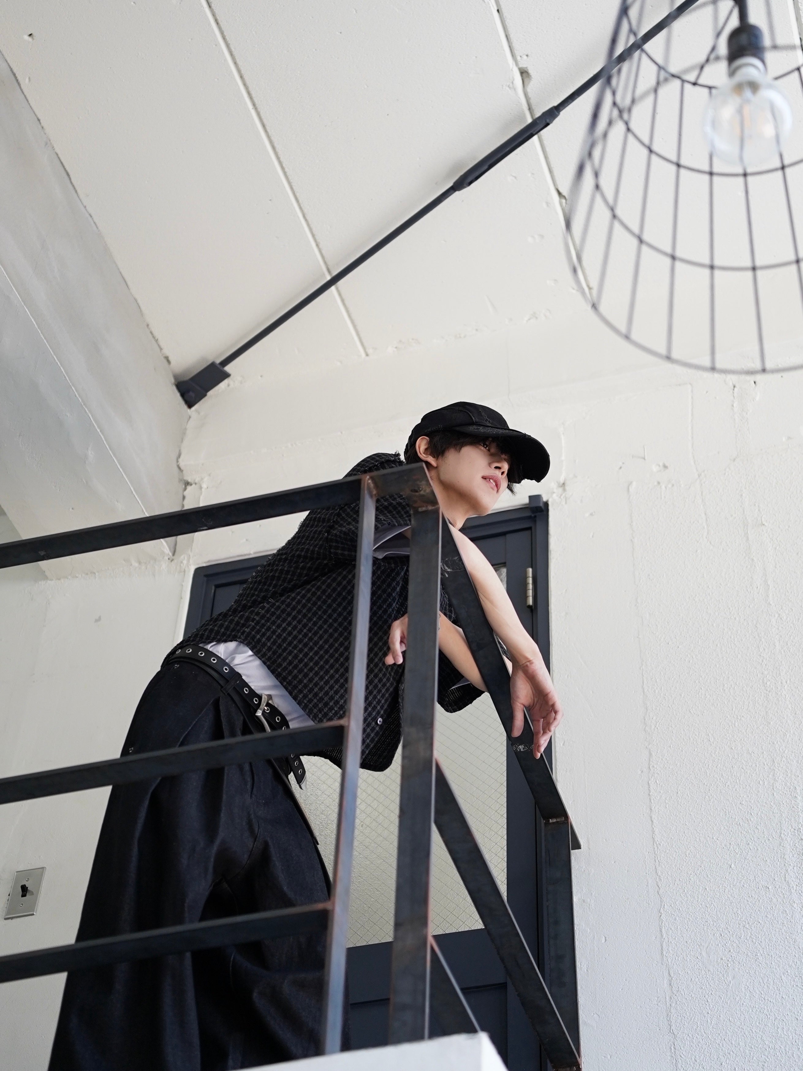 5/23 20:00発売【CHIKASHITSU PLUS HIGH】Arch washed denim cap (wash black)