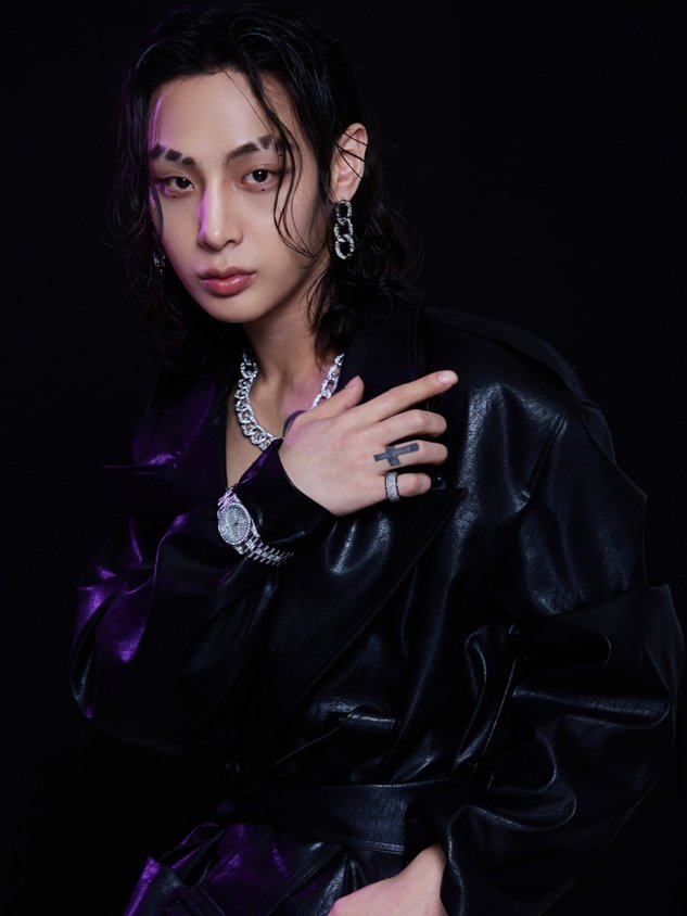 【BLACK PURPLE】PONDELL CUBIC CHAIN PIERCE