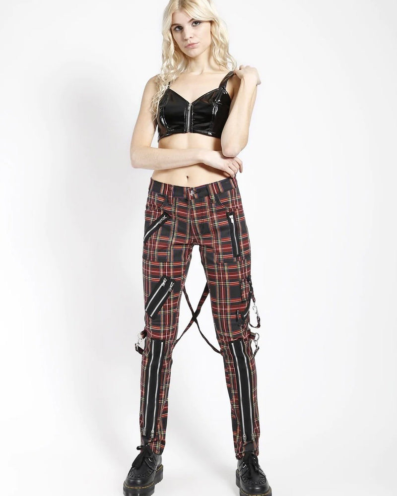 【TRIPP nyc】CLASSIC STRAP PANT[IS674MP] / 【トリップ エヌワイシー】ストラップボンテージジップデザインチェックパンツ