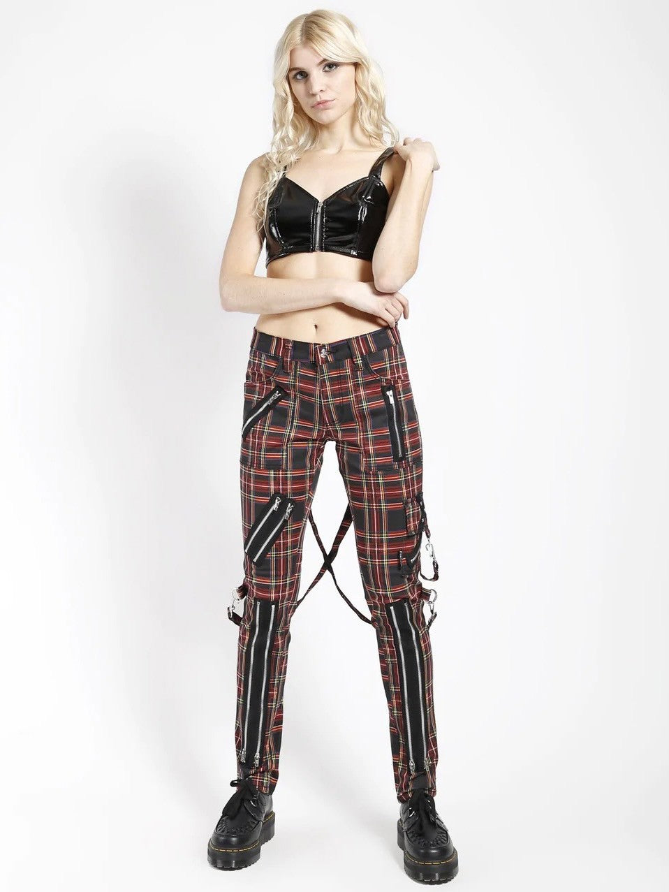 【TRIPP nyc】CLASSIC STRAP PANT[IS674MP] / 【トリップ エヌワイシー】ストラップボンテージジップデザインチェックパンツ