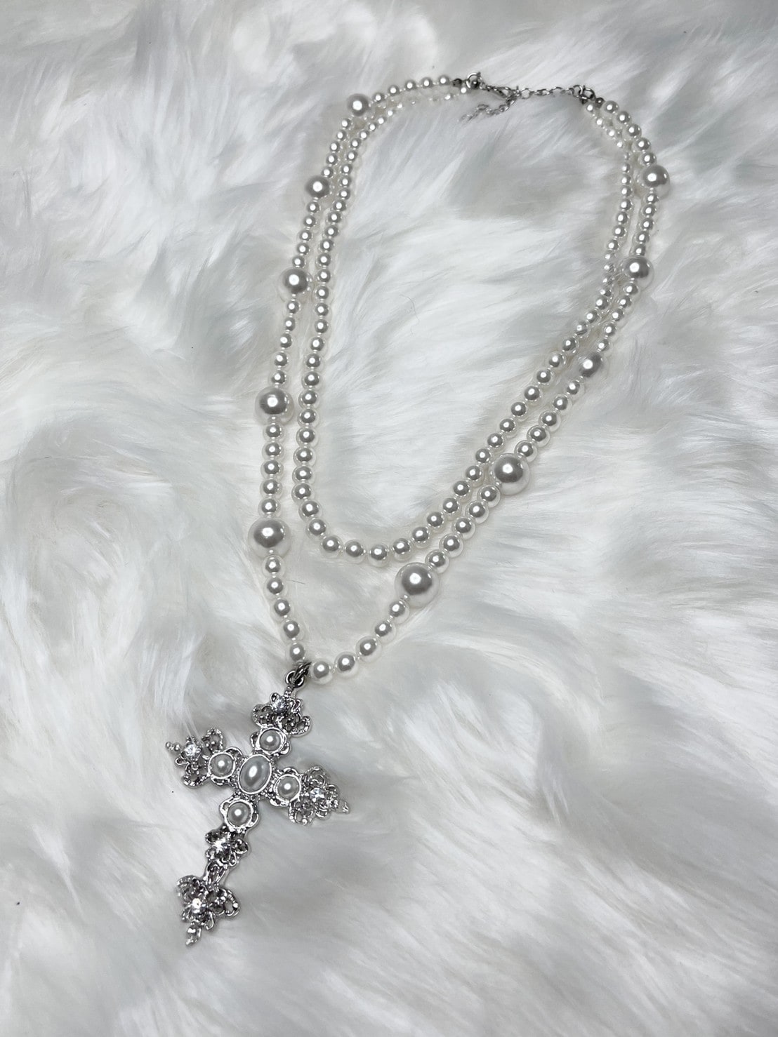 受注制【Rosen Kreuz】pearl cross 2 necklace – PRESSING WEB SHOP