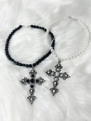 受注制【Rosen Kreuz】pearl cross necklace