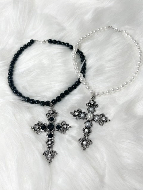受注制【Rosen Kreuz】pearl cross necklace