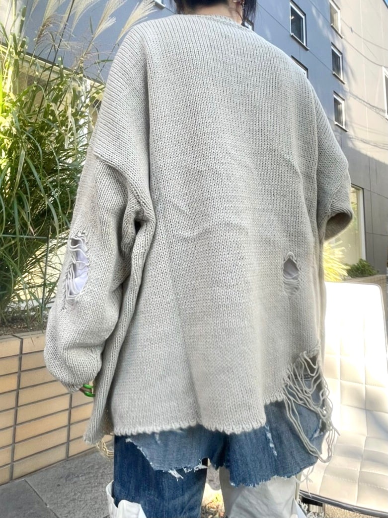 受注制【Never mind the XU】damage knit (2color) – PRESSING WEB SHOP
