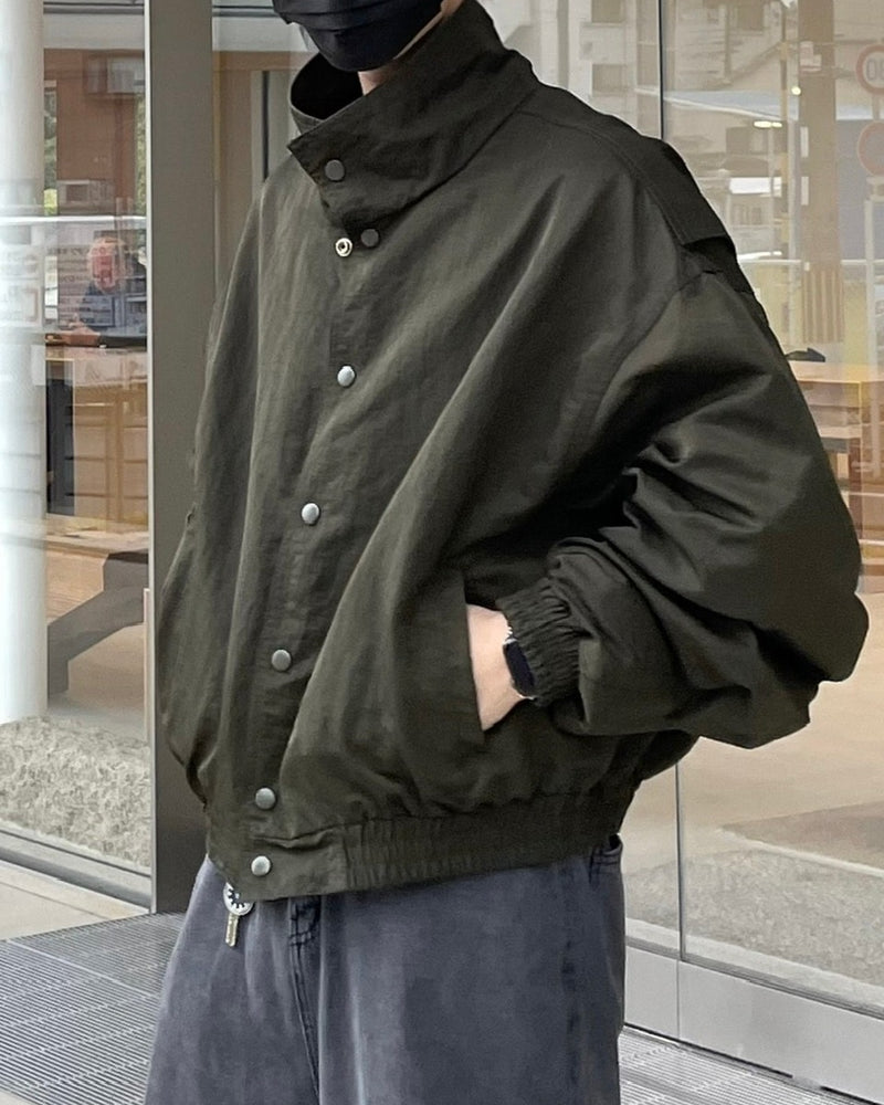 受注制【Chikashitsu +】design cropped blouson (2color)