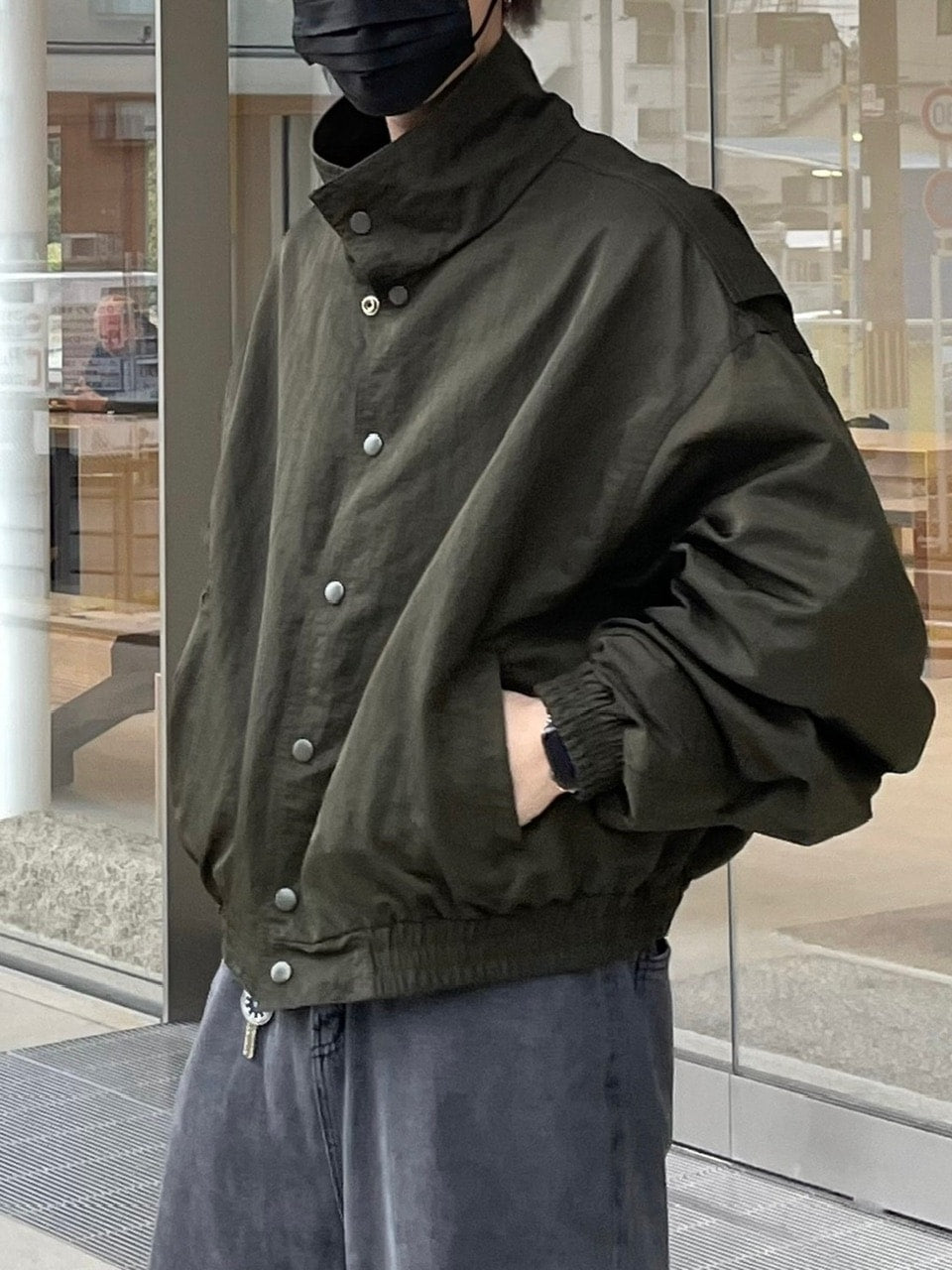 受注制【Chikashitsu +】design cropped blouson (2color)