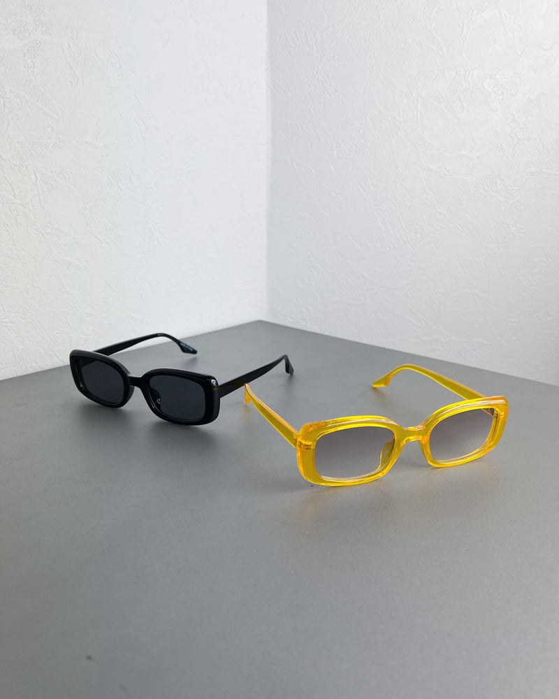 受注制【Chikashitsu +】square color sunglasses (2color)