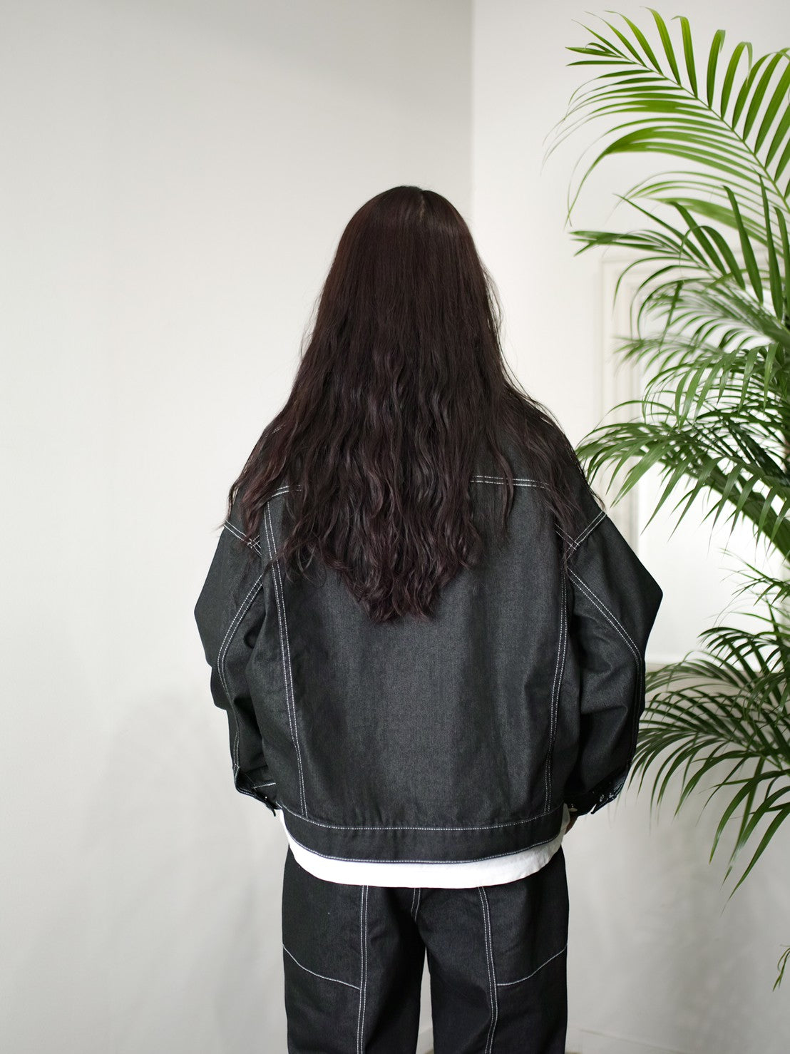 受注制【Chikashitsu +】set up stitch denim jacket