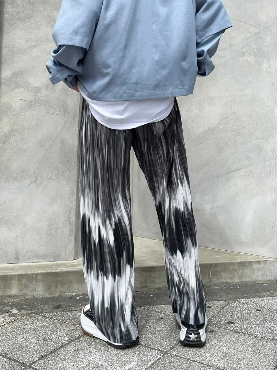 受注制【Chikashitsu +】pattern pleats pants (2color)