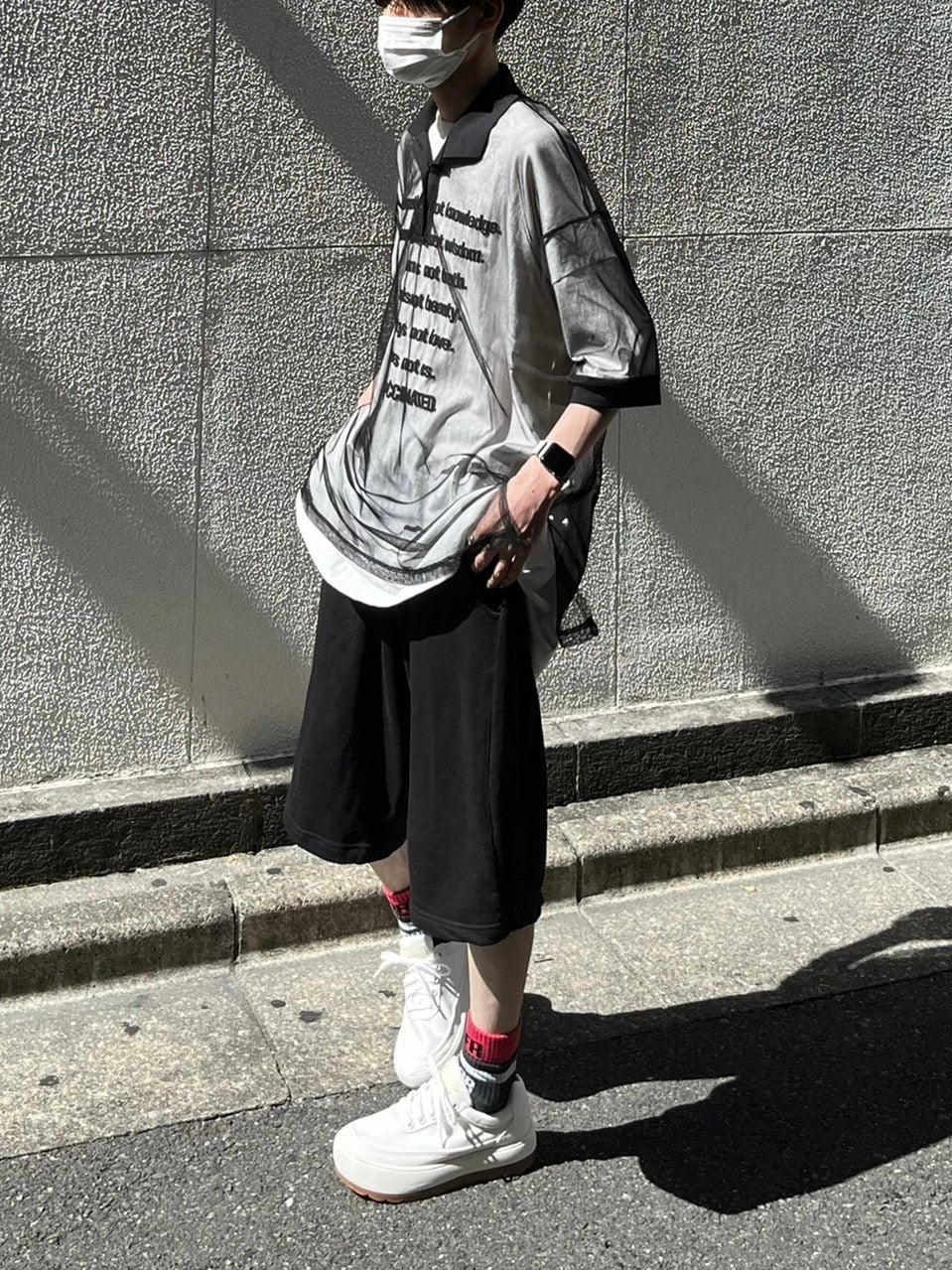 受注制【Chikashitsu +】side button sweat shorts (3color)