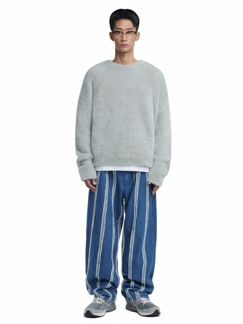 【NOMANUAL】CROPPED HAIRY KNIT (15color) / 【ノーマニュアル】クロップドヘアリー長袖ニット