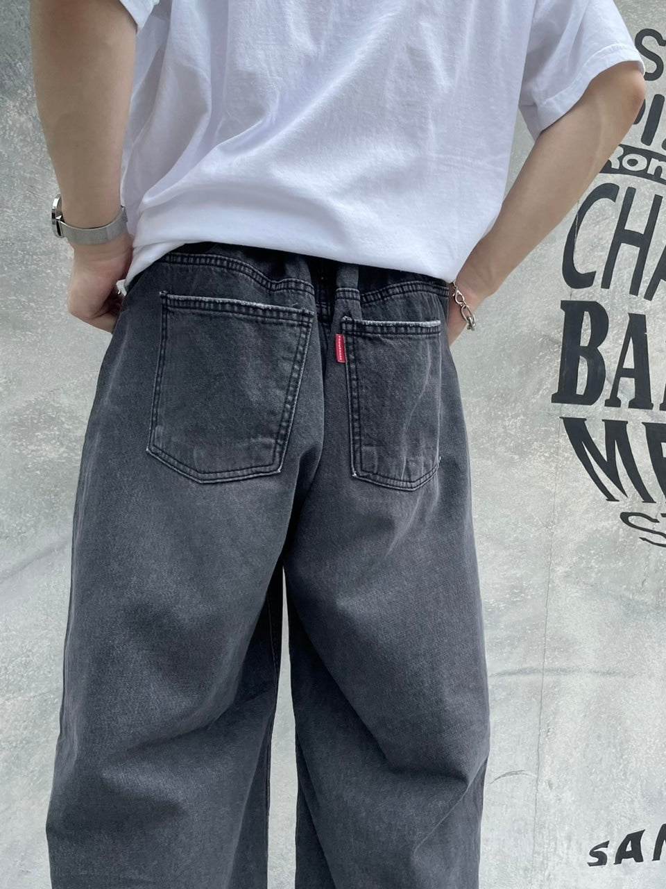 受注制【Chikashitsu +】rope wide denim pants (3color)
