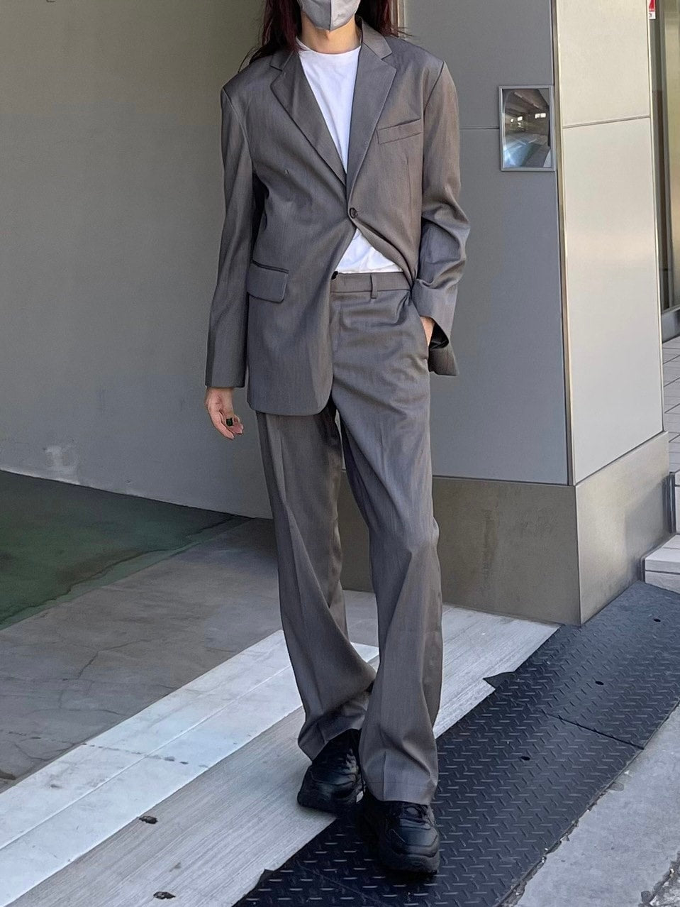 【Chikashitsu +】set up straight slacks (4color)