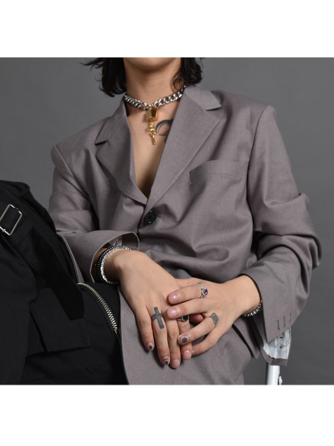 【BLACK PURPLE】GOTHIC CUBIC RING