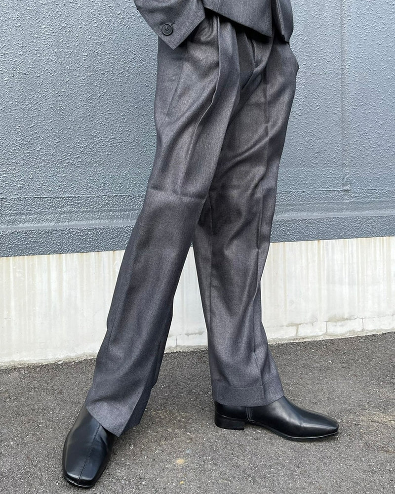 受注制【Chikashitsu +】set up tuck slacks (3color)