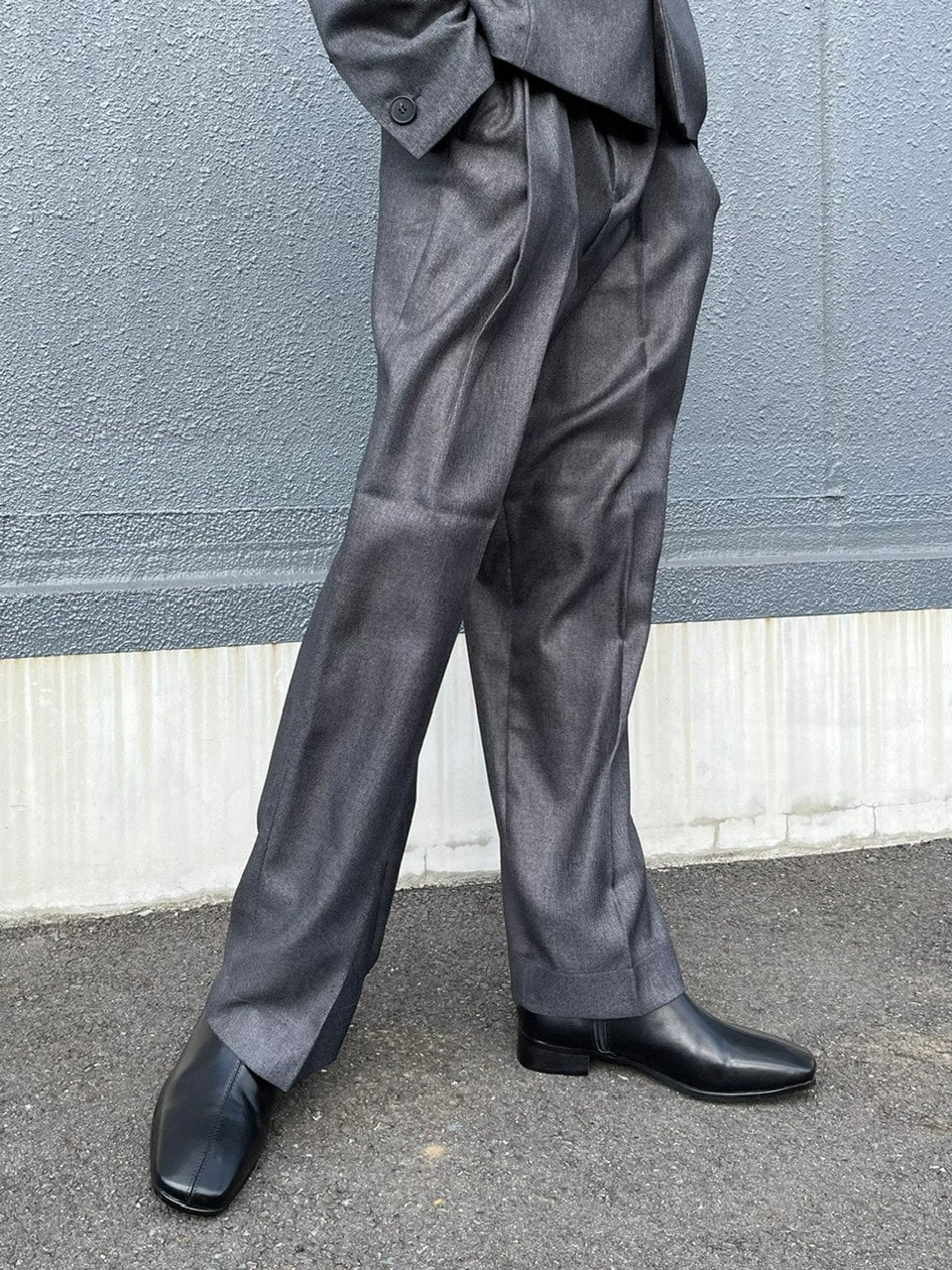 受注制【Chikashitsu +】set up tuck slacks (3color)