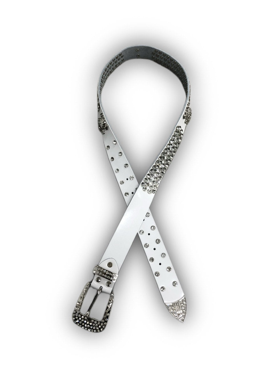 国際配送【Never mind the XU】rhinestone skull belt 2 (2color)